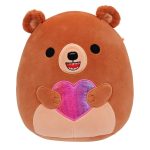 Squishmallows 8" Stokely the Brown Kodiak Bear Holding a Heart | Jazwares