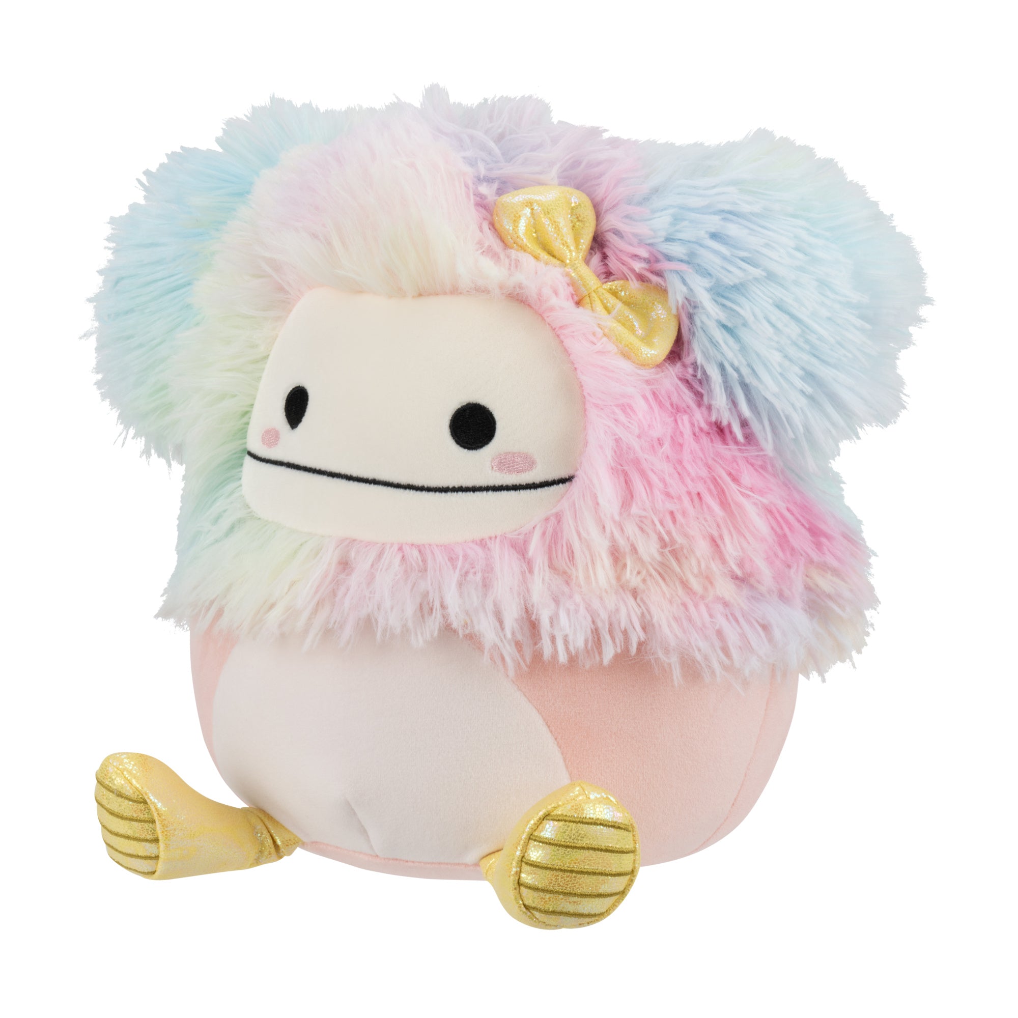 SQER01637_Little-Plush_8in-Squishmallows_Diane_Peach-Bigfoot-With-Rainbow-Hair-and-Yellow-Rain-Boots_OP3QL.jpg
