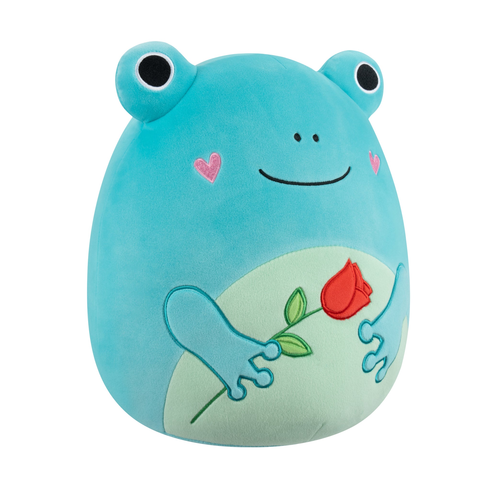 SQVA01892_SQVA01597_12in-Squishmallows_Ludwig_Teal-Frog-Holding-Rose_SIOC_OP3QR.jpg
